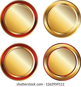 gold label award red ribbons vector illustration