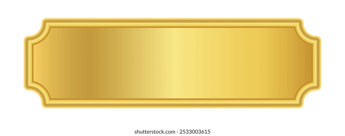 banner de etiqueta de ouro, quadro dourado de luxo, placa de nome de ouro