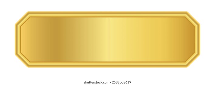 banner de etiqueta de ouro, quadro dourado de luxo, placa de nome de ouro