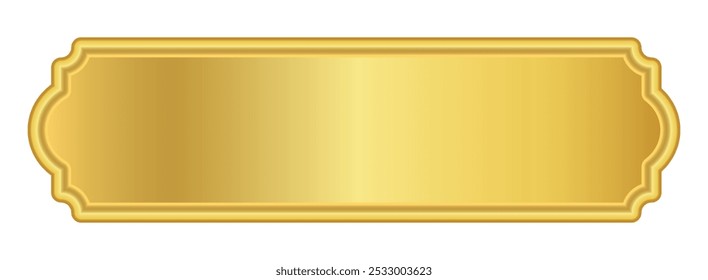 banner de etiqueta de ouro, quadro dourado de luxo, placa de nome de ouro