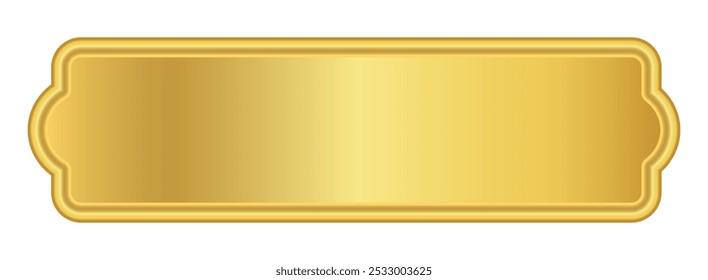 gold label banner, luxury golden frame, gold name plate