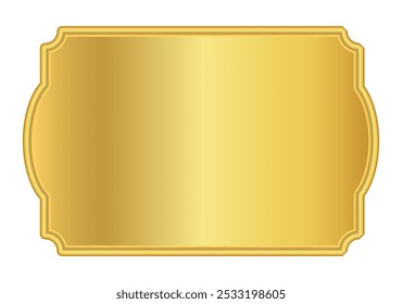 Anuncio de la etiqueta del oro, marco dorado lujoso, placa de nombre del oro