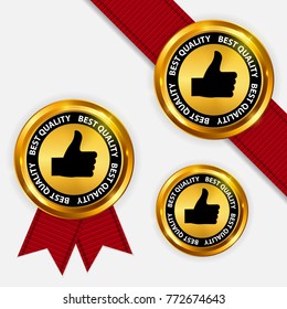 Gold Label Best Quality. Vector Illustration EPS10