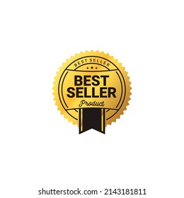 gold label best seller product luxury elegant business icon for product logo design