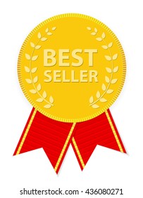 Gold Label Best Seller. Vector Illustration EPS10