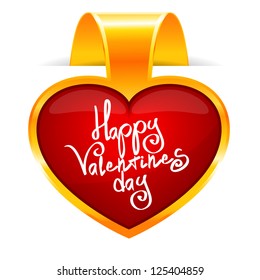 Gold label in the form of heart