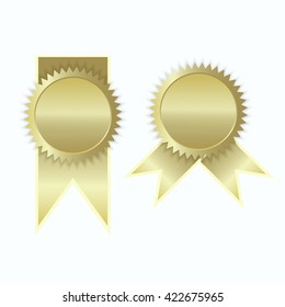 Gold label icon sign, elegance vector illustration