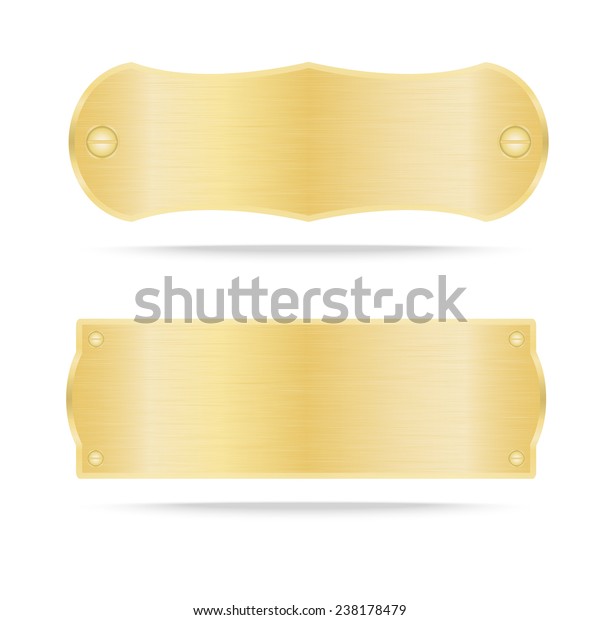 金色のラベルメタルまたは金属の金色のネームプレート ベクターイラスト のベクター画像素材 ロイヤリティフリー