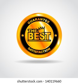 Gold label. Premium Quality. Vector illustration