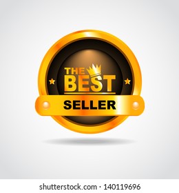 Gold label. Premium Quality. Vector illustration