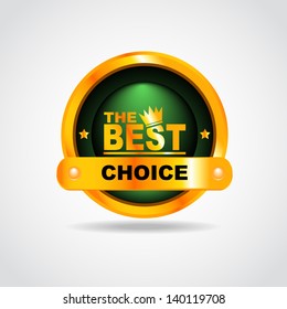 Gold label. Premium Quality. Vector illustration