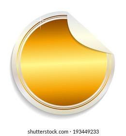 Gold Label Sign Template Vector Illustration