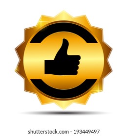 Gold Label Sign Template Vector Illustration