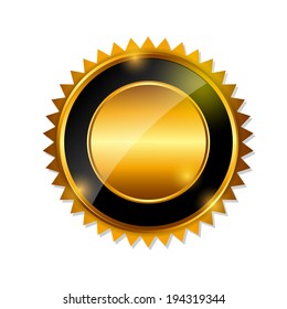 Gold Label Sign Template Vector Illustration