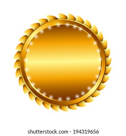 Gold Label Sign Template Vector Illustration