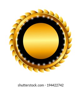 Gold Label Sign Template Vector Illustration