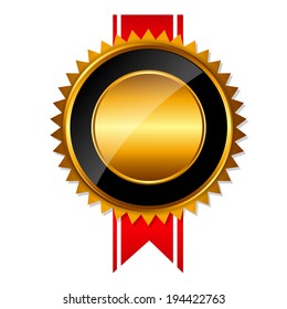 Gold Label Sign Template Vector Illustration