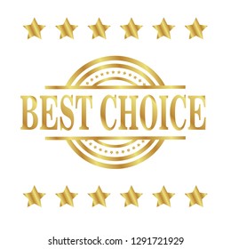 gold label with text best choice inside