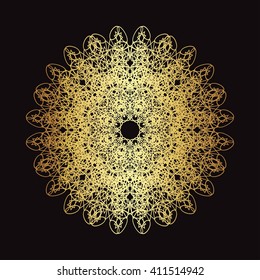 gold lace pattern on a black background
