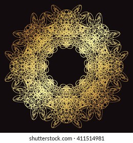 gold lace pattern on a black background