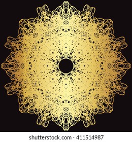gold lace pattern on a black background