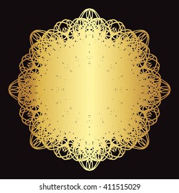 gold lace pattern on a black background