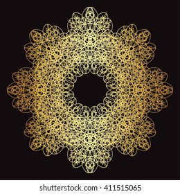 gold lace pattern on a black background