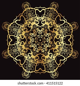 gold lace pattern on a black background