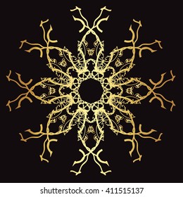 gold lace pattern on a black background