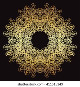 gold lace pattern on a black background