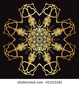 gold lace pattern on a black background