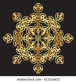 gold lace pattern on a black background
