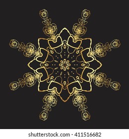 gold lace pattern on a black background