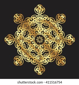 gold lace pattern on a black background
