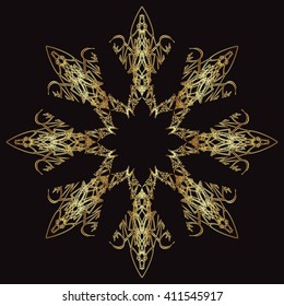 gold lace pattern on a black background