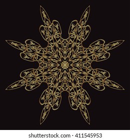 gold lace pattern on a black background