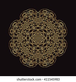 gold lace pattern on a black background