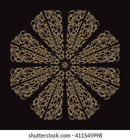 gold lace pattern on a black background