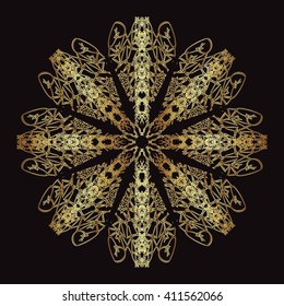 gold lace pattern on a black background
