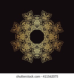 gold lace pattern on a black background