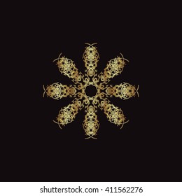 gold lace pattern on a black background