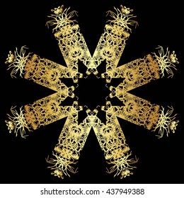 gold lace pattern on a black background



