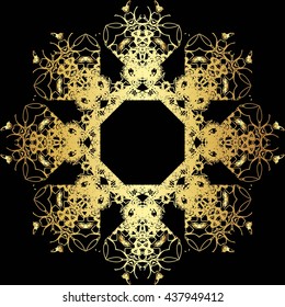 gold lace pattern on a black background


