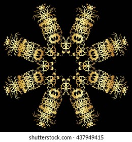 gold lace pattern on a black background


