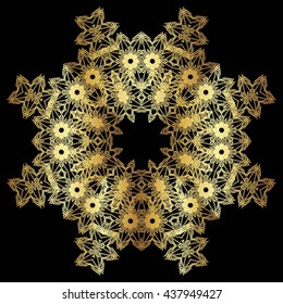 gold lace pattern on a black background


