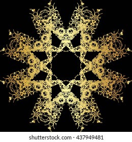 gold lace pattern on a black background


