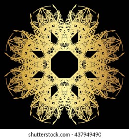 gold lace pattern on a black background



