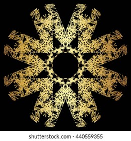 gold lace pattern on a black background
