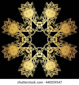 gold lace pattern on a black background
