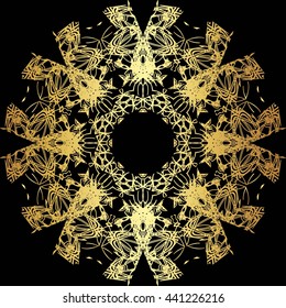 gold lace pattern on a black background

